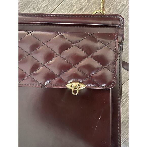 Vtg. Top Handle Messenger Shoulder Bag Attache Briefcase Oxblood Burgundy Career - Picture 4 of 14
